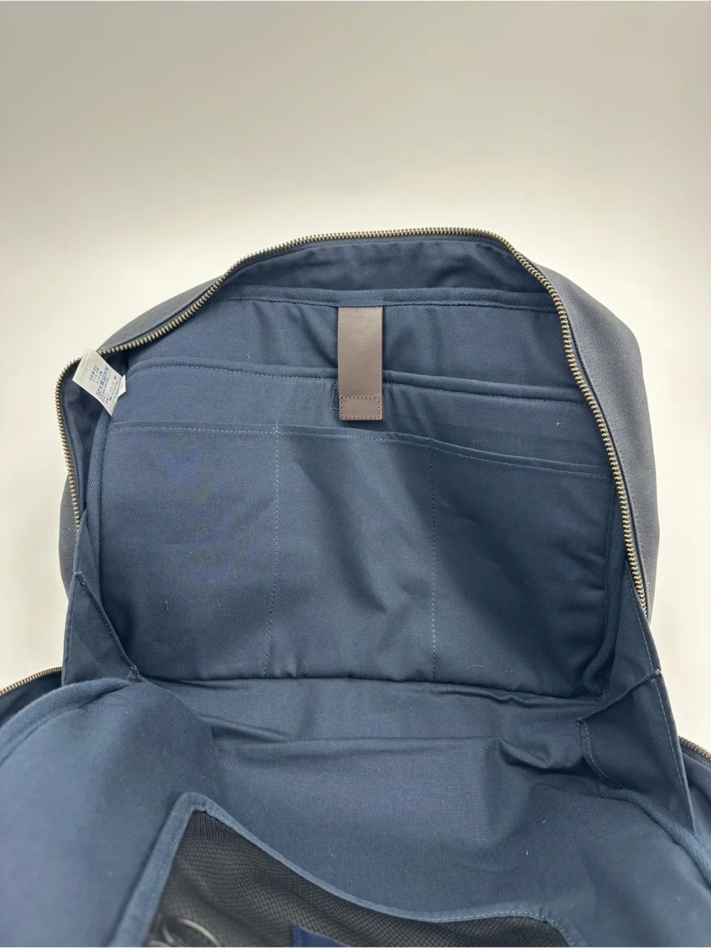 Lands' End Black Canvas Laptop Bag with Brown Leather Handles
